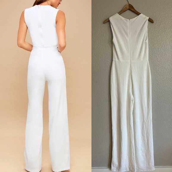NWOT Enticing Endeavors White Jumpsuit wedding Bridal - Picture 3 of 6